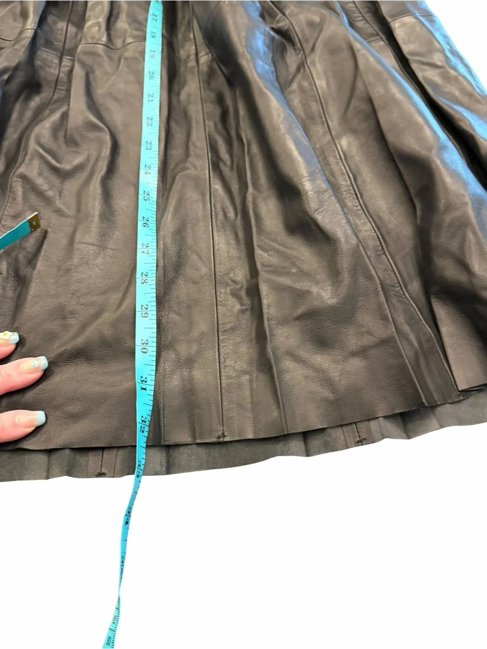 NEW Nordstrom Pleated Leather Skirt Black Size Medium Cowgirl Boho Whimsigoth